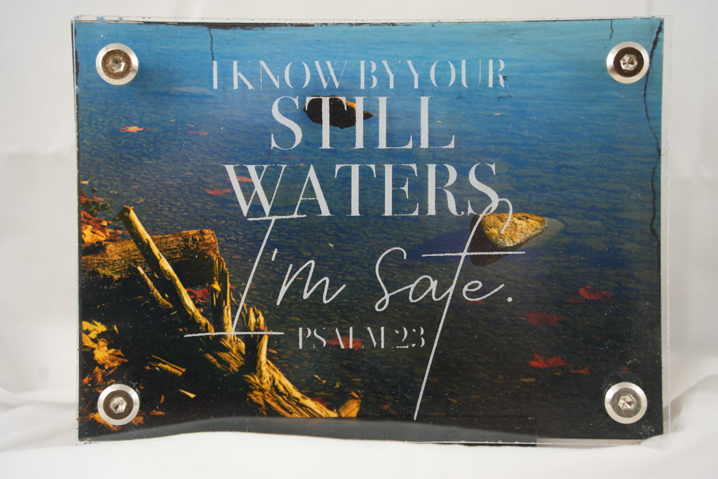 5x7 Calm River w/ Psalm23 Overlay