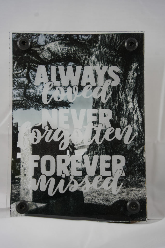 5x7 Gravestone w/ Never Forgotten Overlay